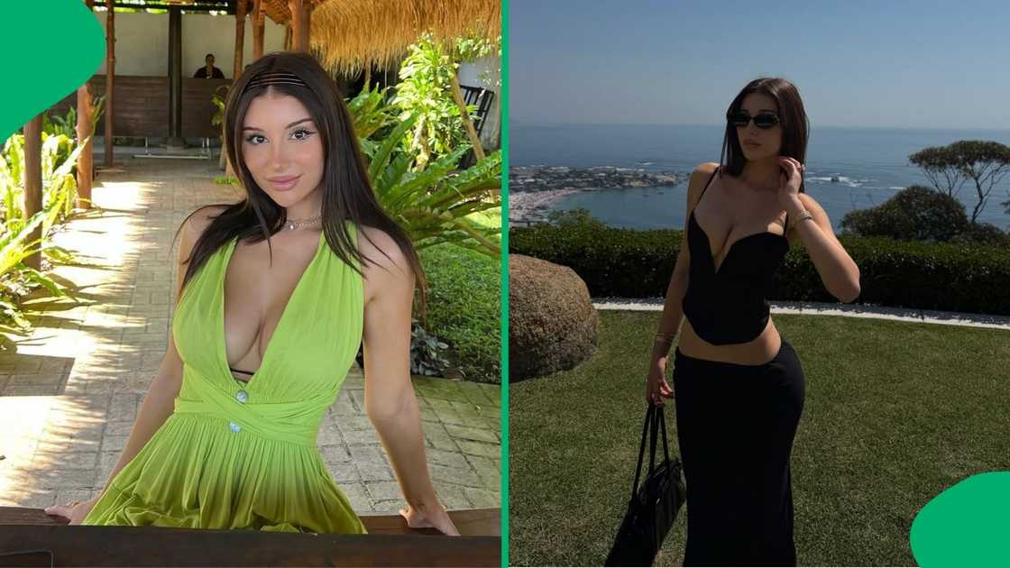 The video showed the luxury influencer exploring the glass corridors and sauna rooms of a high-end Cape Town property The video showed the luxury influencer exploring the glass corridors and sauna rooms of a high-end Cape Town property