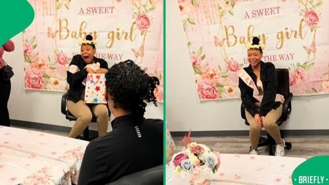 he teacher on the right was wearing a mom to be sash he teacher on the right was wearing a mom to be sash