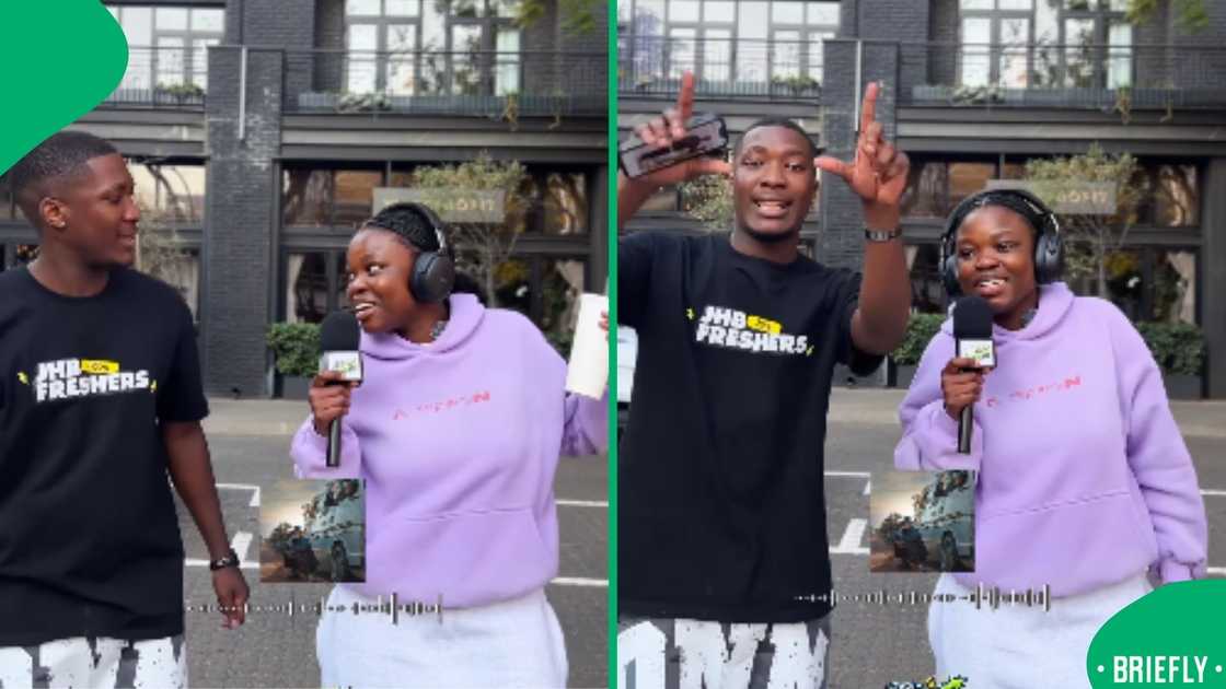 The picture on the left showed the woman during a street interview The picture on the left showed the woman during a street interview
