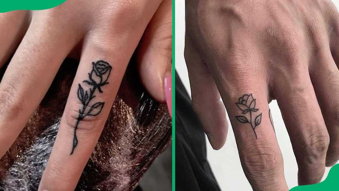 Rose tattoos on finger Rose tattoos on finger