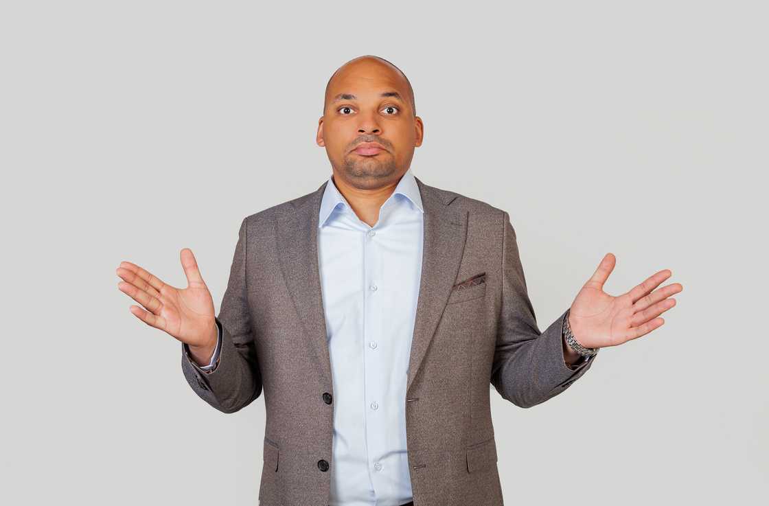 A man shrugging his shoulders