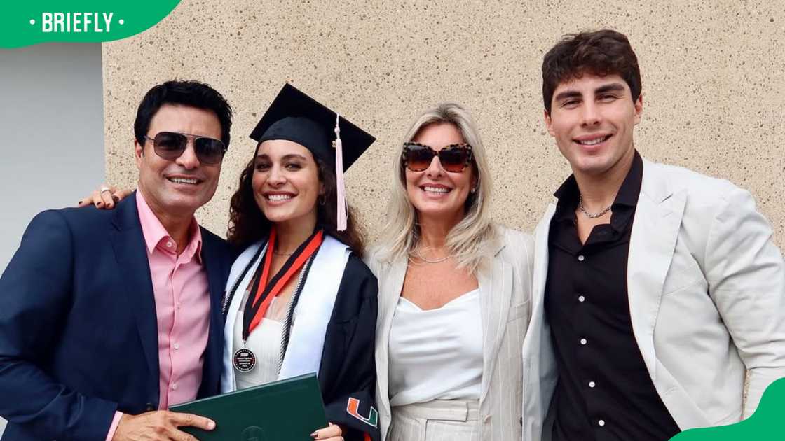 Chayanne, his daughter Isadora, Marilisa Maronesse, and his son Lorenzo Chayanne, his daughter Isadora, Marilisa Maronesse, and his son Lorenzo