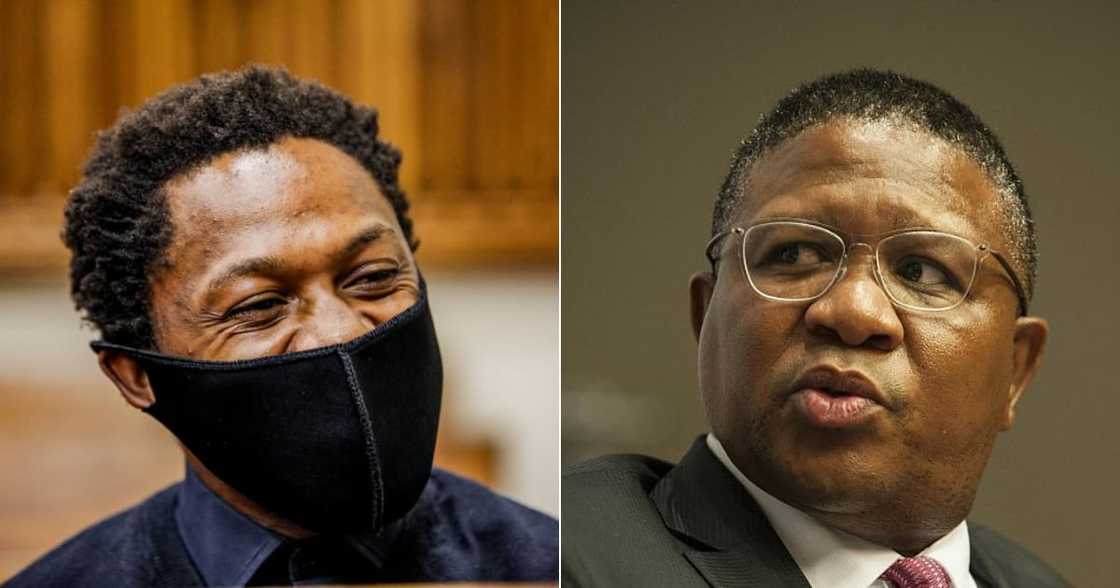 Mbuyiseni Ndlozi, Fikile Mbalula, bath towel, funny pic, Twitter reactions Mbuyiseni Ndlozi, Fikile Mbalula, bath towel, funny pic, Twitter reactions