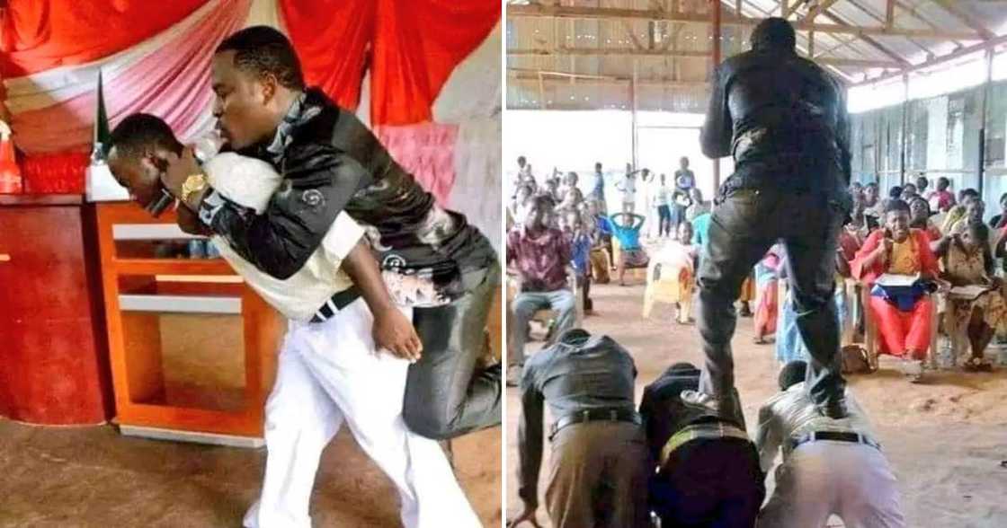 Pastor being held off the ground by the people of the church Pastor being held off the ground by the people of the church