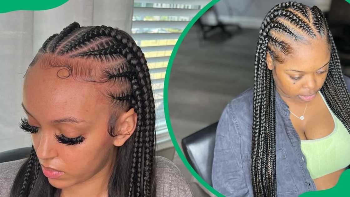 Stitch braids with curly ends Stitch braids with curly ends