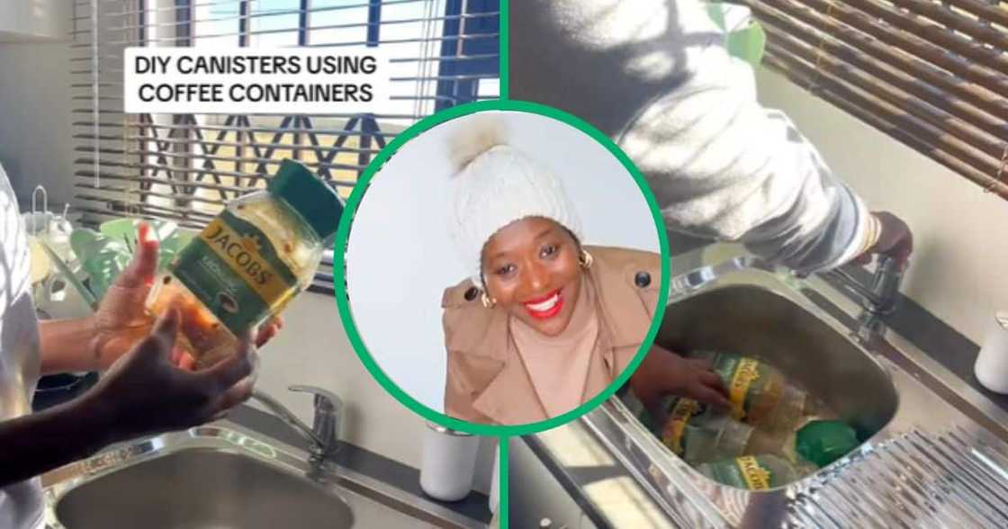 TikTok video of Jacobs Coffee cannister hack TikTok video of Jacobs Coffee cannister hack