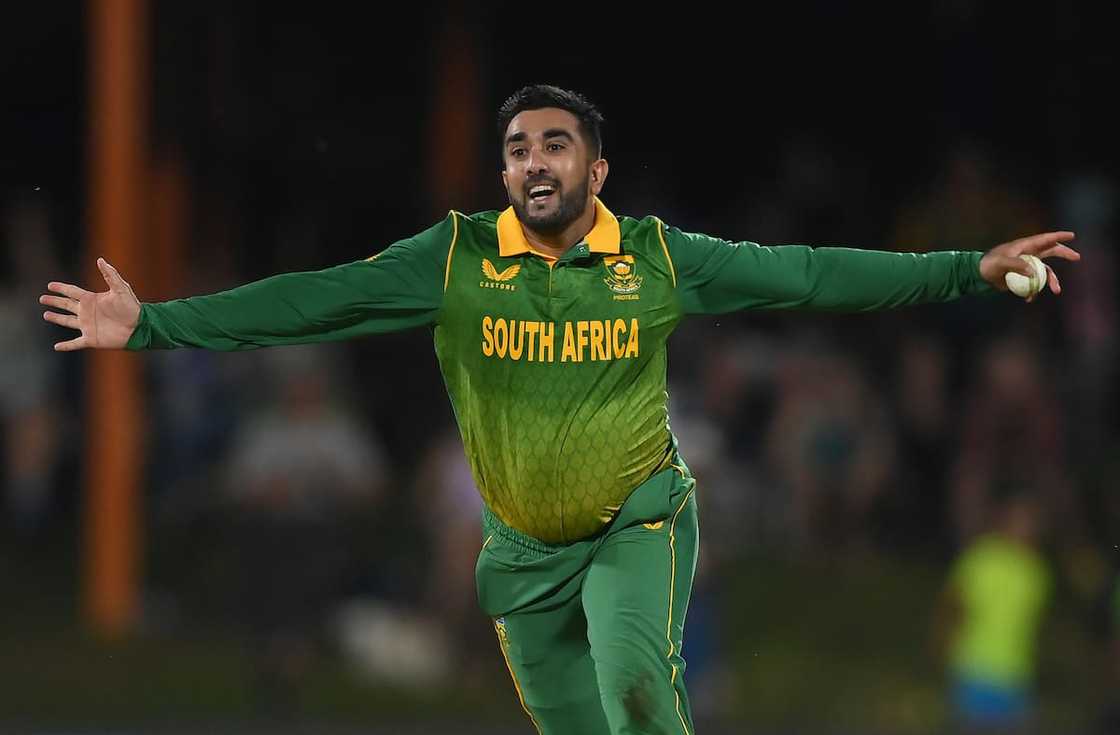 Tabraiz Shamsi during an ODI match between South Africa and England at Mangaung Oval. Tabraiz Shamsi during an ODI match between South Africa and England at Mangaung Oval.