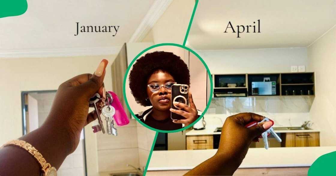 Woman shares her six-month home progress. Woman shares her six-month home progress.