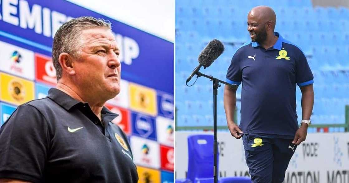 Mamelodi Sundowns coach Manqoba Mngqithi feels sympathy for former Kaizer Chiefs coach Gavin Hunt. Image: @kcfcofficial/@Masandawana/Instagram/Twitter Mamelodi Sundowns coach Manqoba Mngqithi feels sympathy for former Kaizer Chiefs coach Gavin Hunt. Image: @kcfcofficial/@Masandawana/Instagram/Twitter