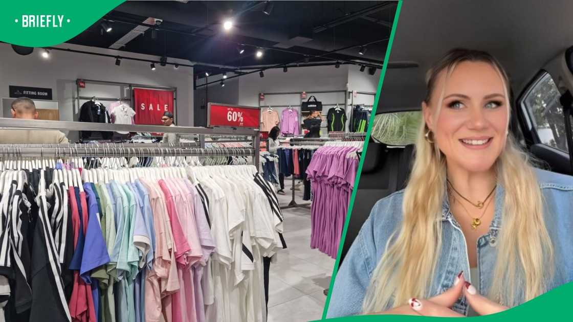 A woman went to an Adidas outlet store. A woman went to an Adidas outlet store.