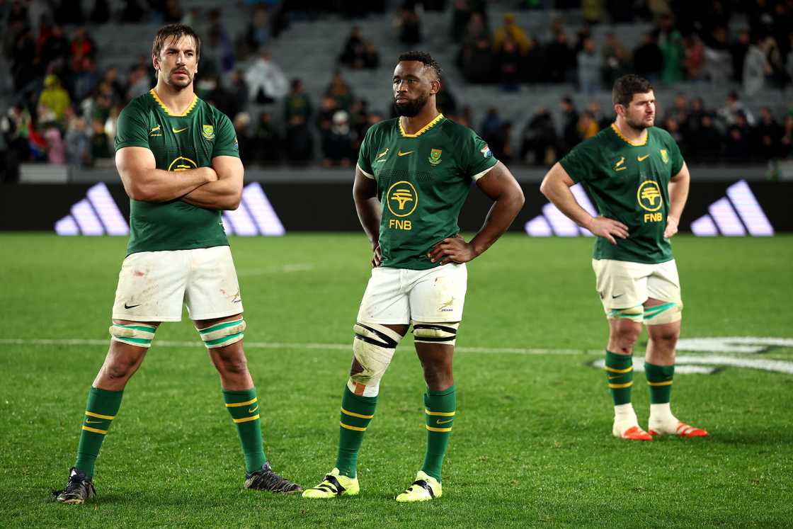Eben Etzebeth and Siya Kolisi feature for the Springboks in The Rugby Championship match against the New Zealand All Blacks. Eben Etzebeth and Siya Kolisi feature for the Springboks in The Rugby Championship match against the New Zealand All Blacks.