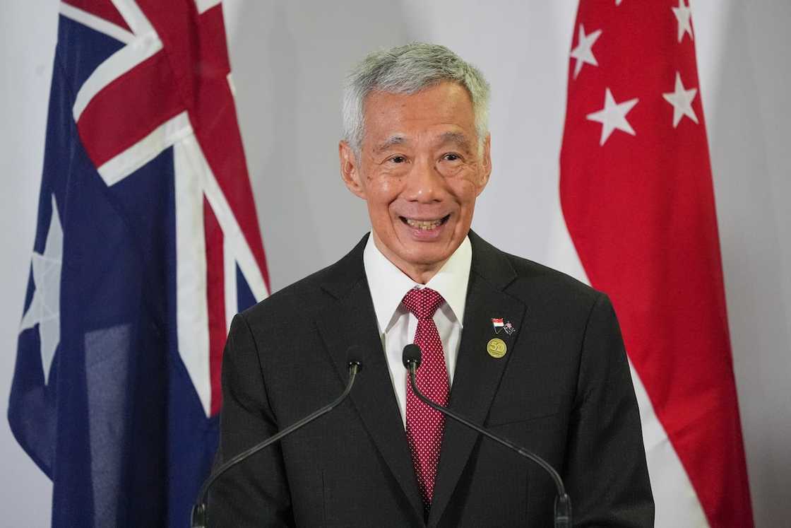 Prime Minister Lee Hsien Loong speaks at a news conference Prime Minister Lee Hsien Loong speaks at a news conference