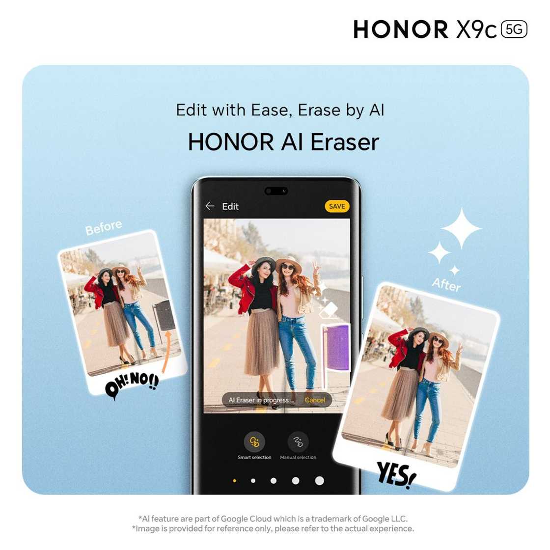 The AI Eraser will seamlessly remove the branch, leaving you with a perfect, unobstructed view of the breathtaking scenery. The AI Eraser will seamlessly remove the branch, leaving you with a perfect, unobstructed view of the breathtaking scenery.