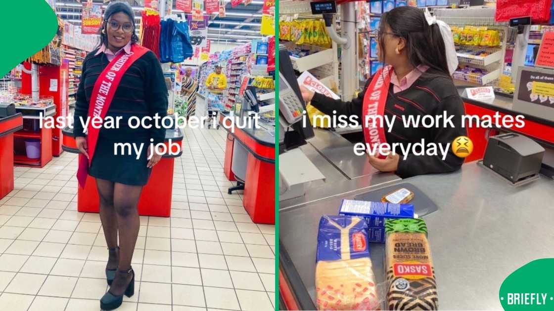 A Shoprite cashier quit her job. A Shoprite cashier quit her job.