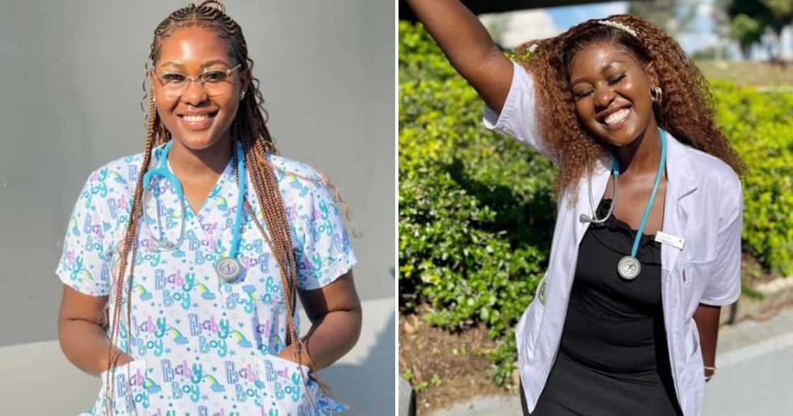 A young lady celebrated becoming a doctor A young lady celebrated becoming a doctor
