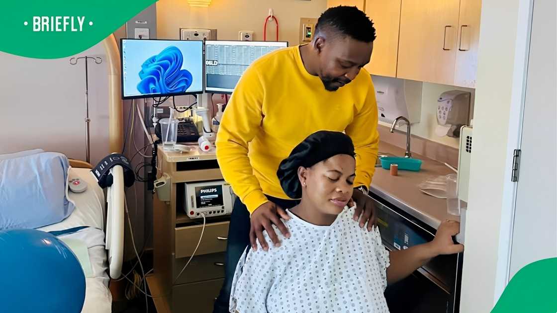A TikTok photo of a couple in a delivery room A TikTok photo of a couple in a delivery room