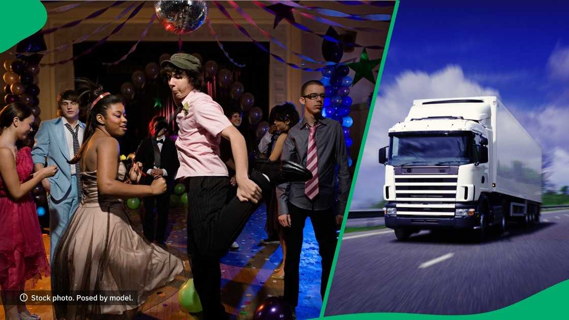 A bold matric dance arrival in a heavy-duty truck impressed classmates and social media users