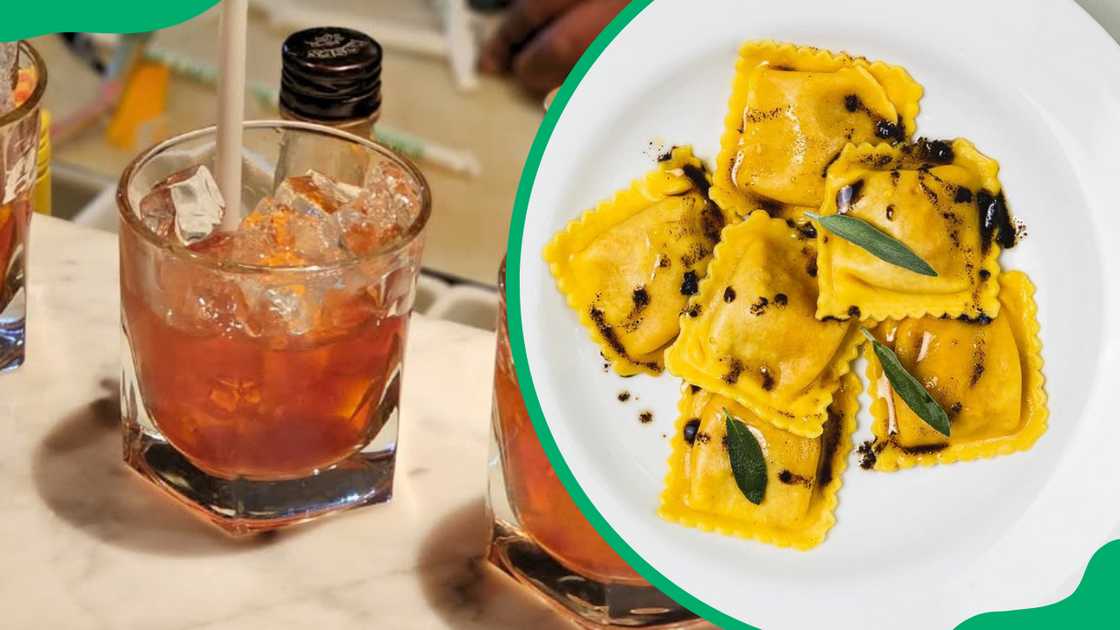 Carne's cocktail and Viva Ravioli (L-R) Carne's cocktail and Viva Ravioli (L-R)