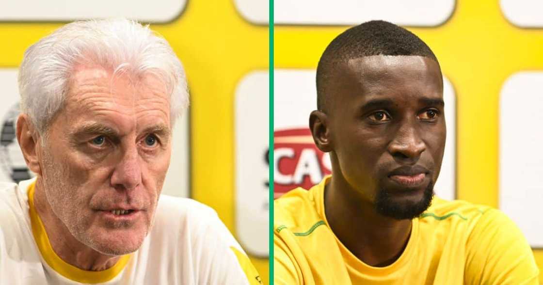 Bafana Bafana coach Hugo Broos and captain Siyanda Xulu: The team lost to Rwanda recently