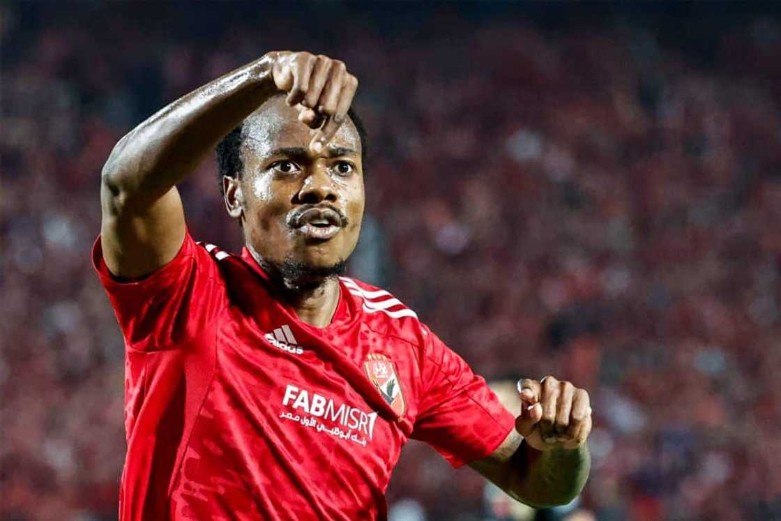 Percy Tau playing for Al Ahly Percy Tau playing for Al Ahly