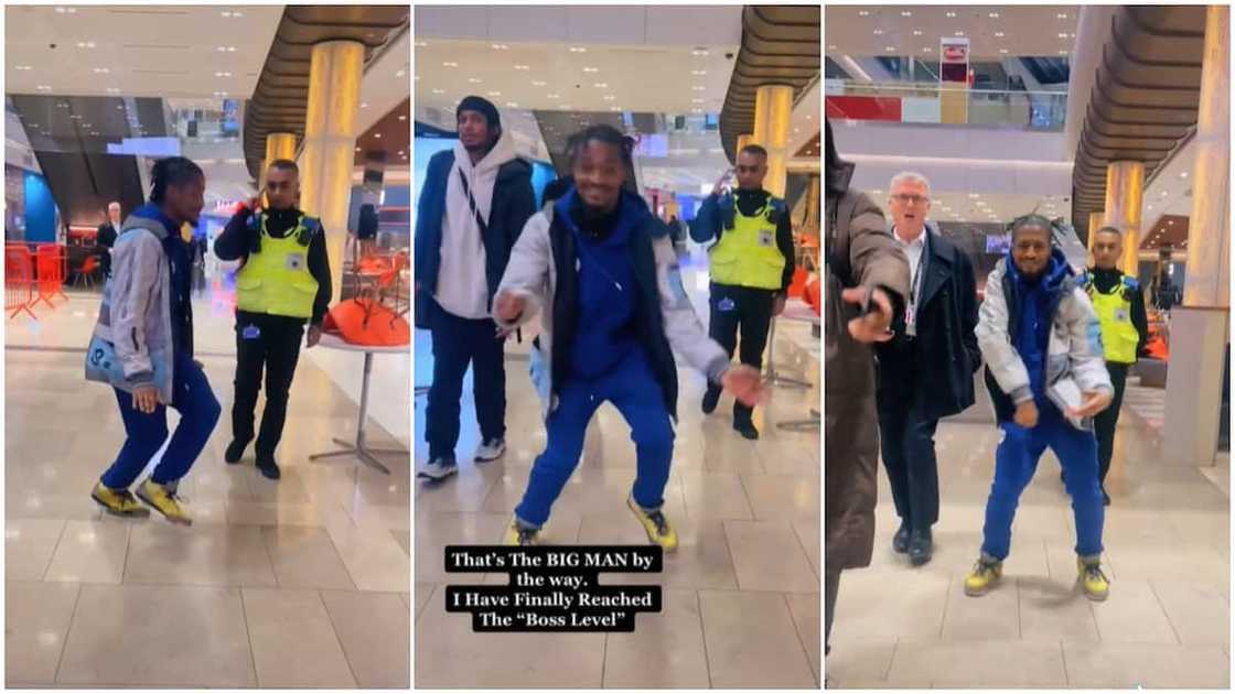 The man was unbothered about being walked out. The man was unbothered about being walked out.