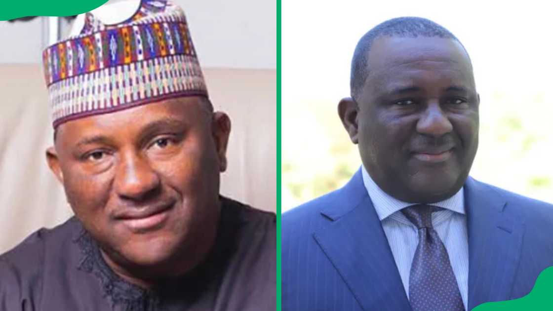 Abdulsamad Rabiu in black outfit and in a suit