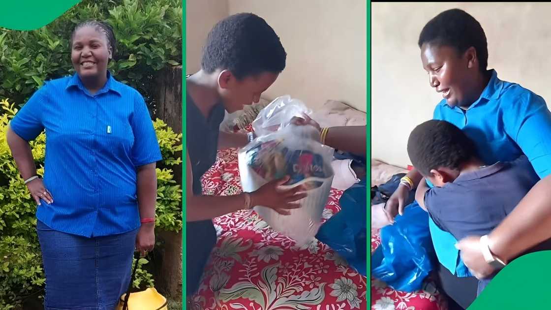 A TikTok video shows an aunty surprising her Grade 12 niece with a study hamper.