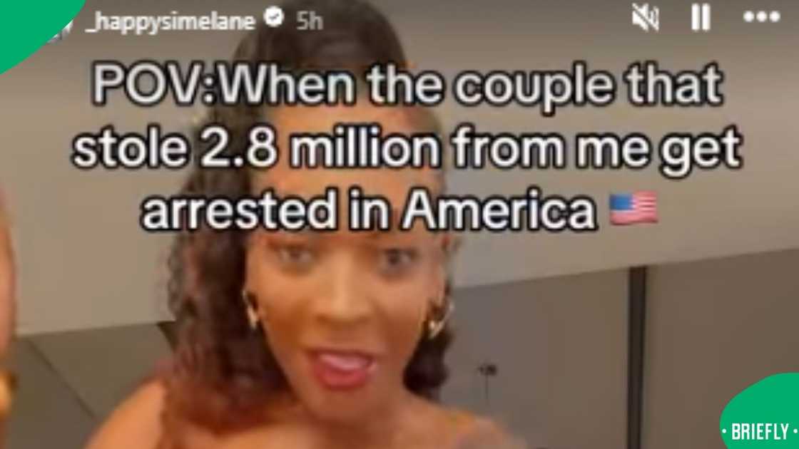 Beverley Steyn and Happy Simelane celebrate Mel and Peet Viljoen's arrests in the USA