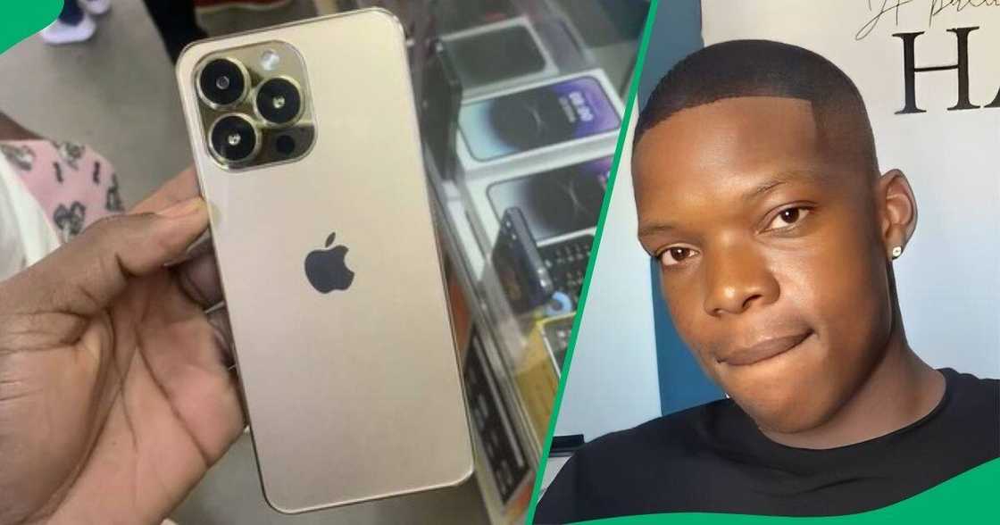 A man buys his brother an iPhone 15 Pro Max for his birthday.