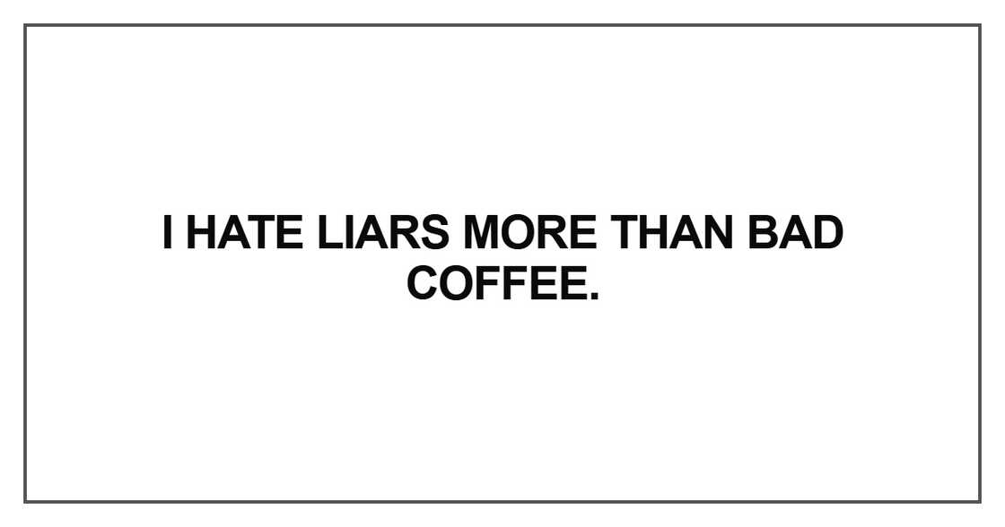 I hate liars more than
