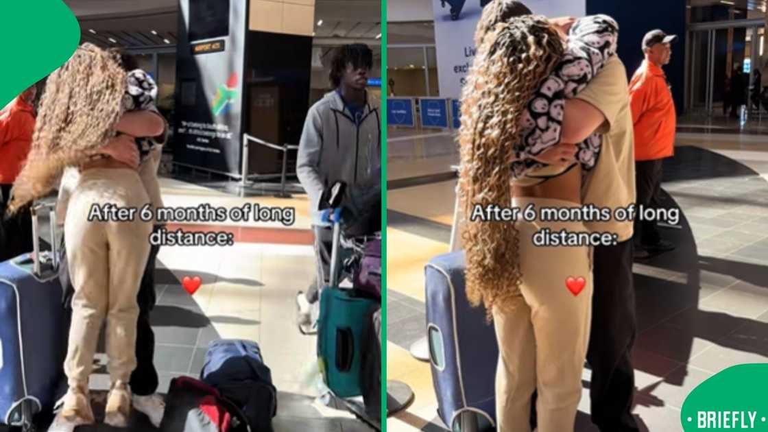 South Africans were moved by a TikTok showing an interracial couple reuniting after a long-distance relationship