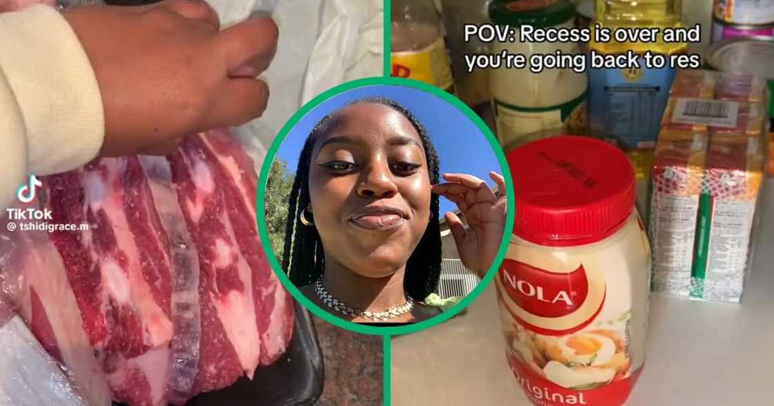 A varsity student cleaned out her parents groceries A varsity student cleaned out her parents groceries