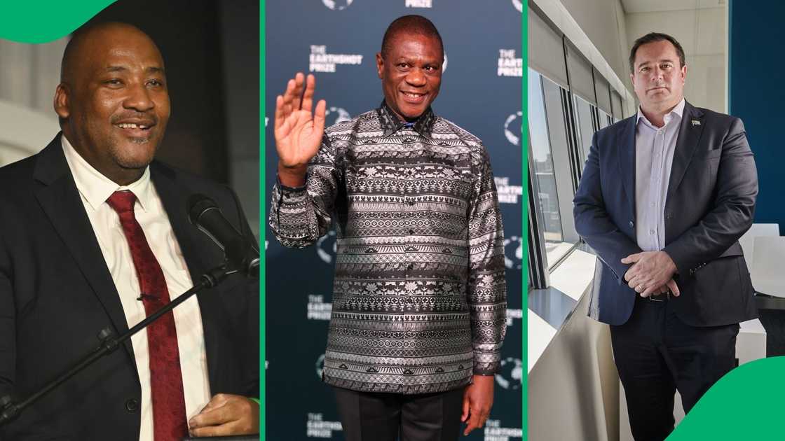 Gayton McKenzie, Paul Mashatile and John Steenhuisen. Gayton McKenzie, Paul Mashatile and John Steenhuisen.