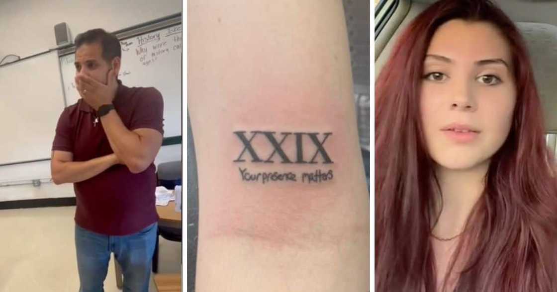 A young woman honoured her teacher. A young woman honoured her teacher.
