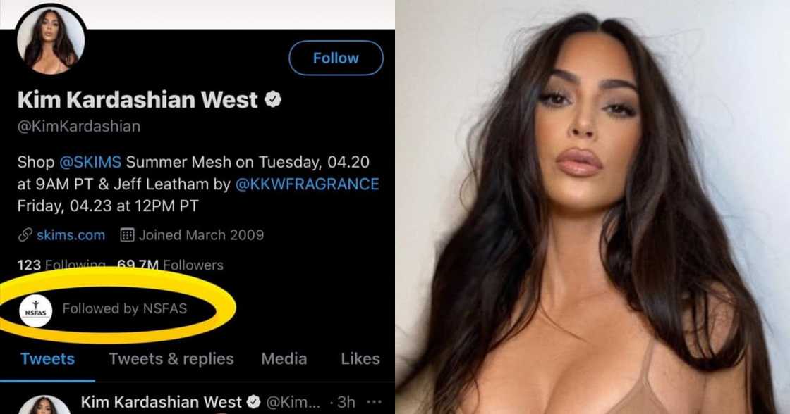"Trying to Secure Funds": SA Reacts As Nsfas Follows Kim K on Twitter "Trying to Secure Funds": SA Reacts As Nsfas Follows Kim K on Twitter