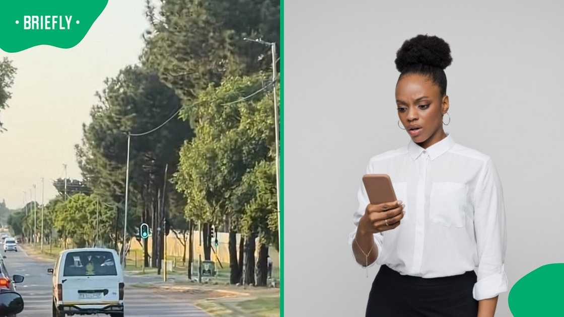 A taxi driver drove recklessly on a busy road, leaving South Africans fuming. A taxi driver drove recklessly on a busy road, leaving South Africans fuming.