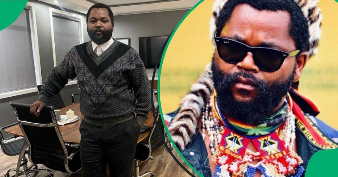 Sjava has collaborated with a local shoe brand. Sjava has collaborated with a local shoe brand.