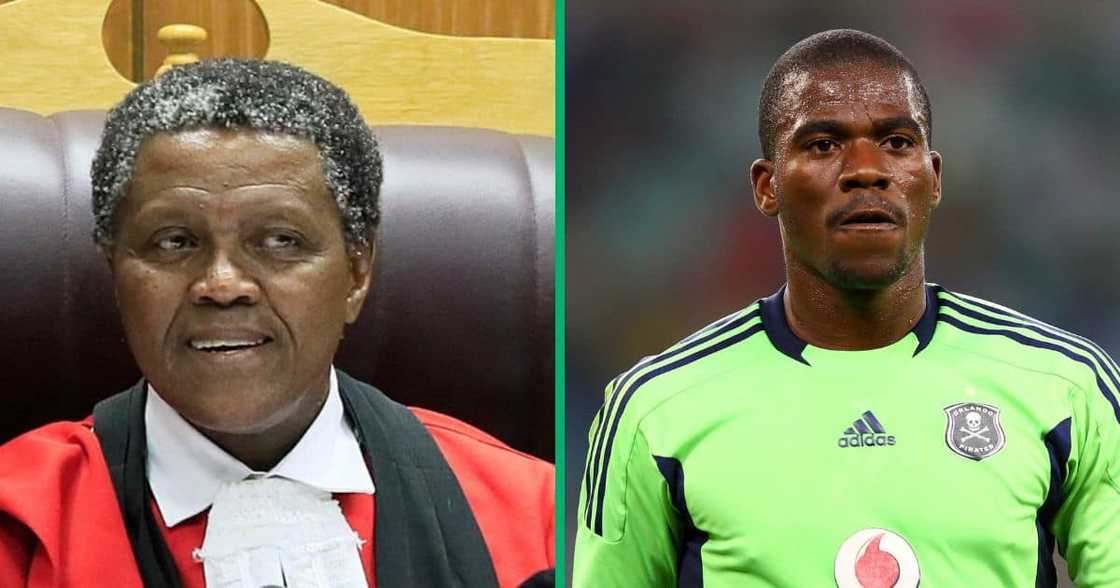 Senzo Meyiwa during the Absa Premiership match between Amazulu and Orlando Pirates from Moses Mabhida Stadium