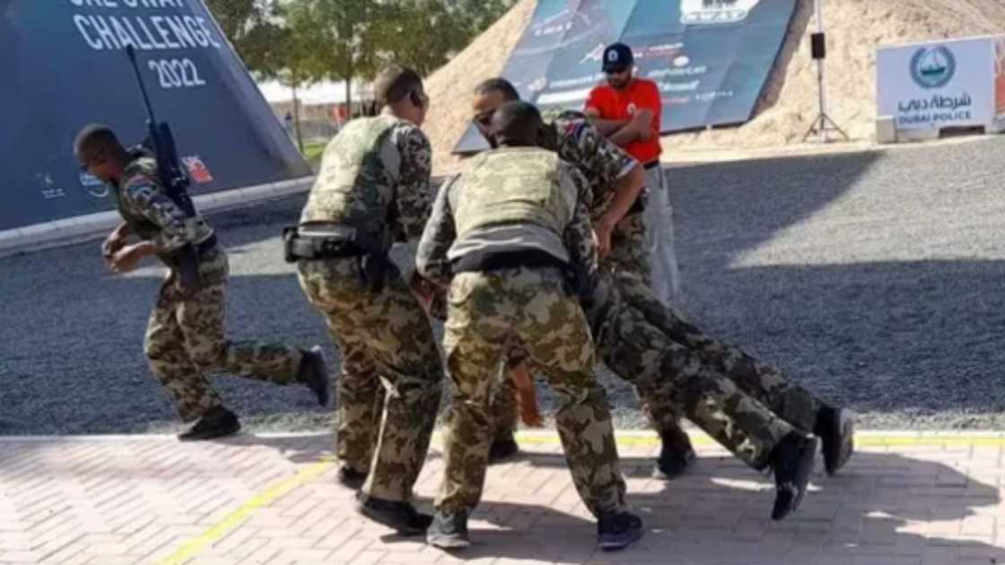 The visual showed the SAPS special force participating in the UAE challenge