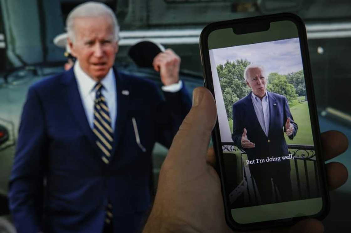 In a series of posts crafted to show he remains at the country's helm despite catching Covid-19, President Joe Biden tweeted a picture of himself working at his desk, and a video clip filmed on a White House balcony In a series of posts crafted to show he remains at the country's helm despite catching Covid-19, President Joe Biden tweeted a picture of himself working at his desk, and a video clip filmed on a White House balcony