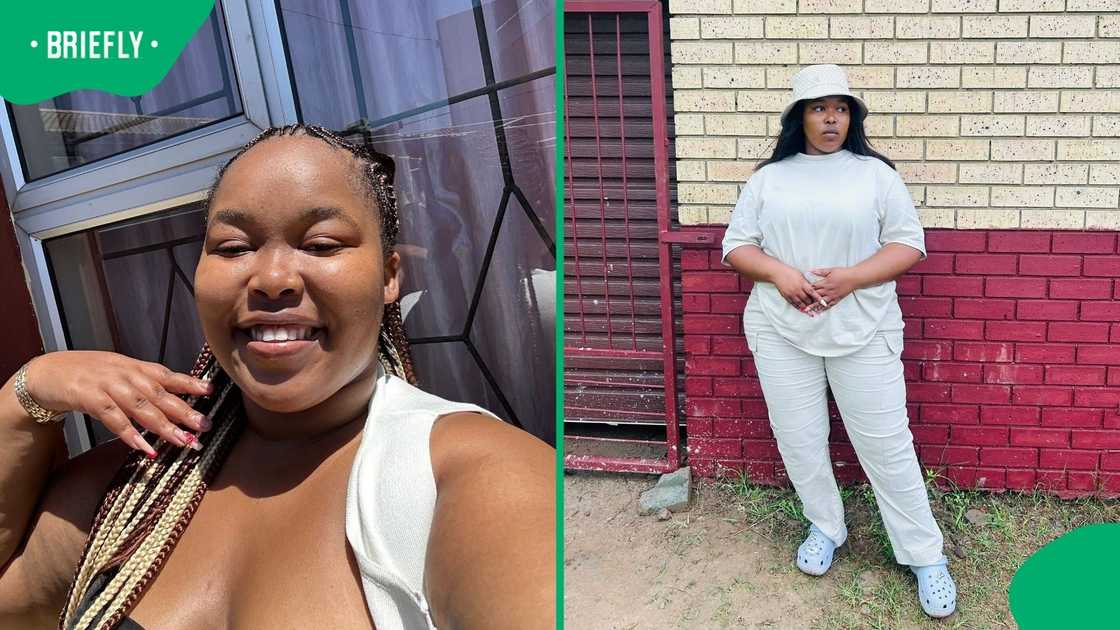 A woman in South Africa showcased how Foschini shapewear looked on her before and after wearing it.