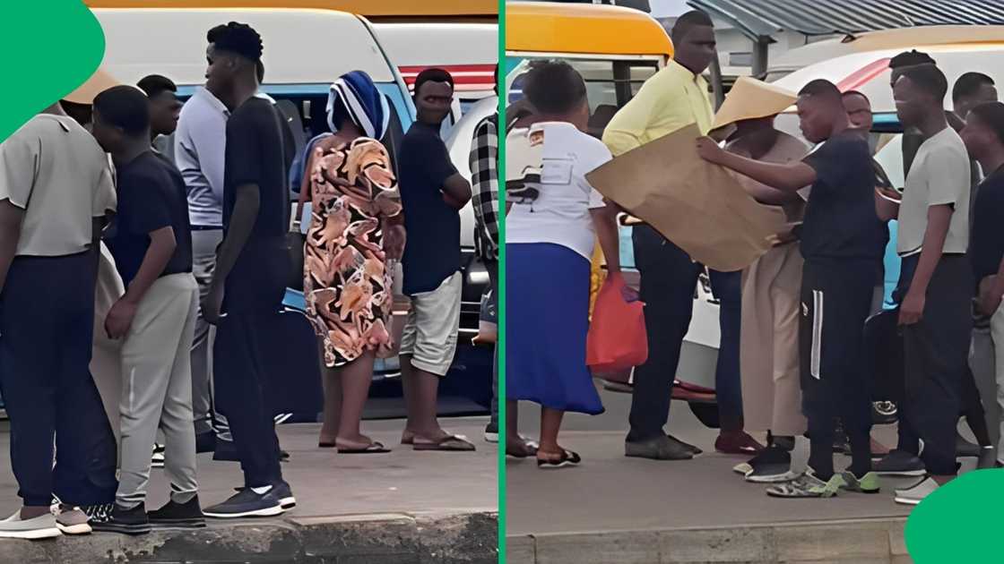 A group of lads got a lot of attention at a taxi rank after oulling a fake Mandarin prank A group of lads got a lot of attention at a taxi rank after oulling a fake Mandarin prank