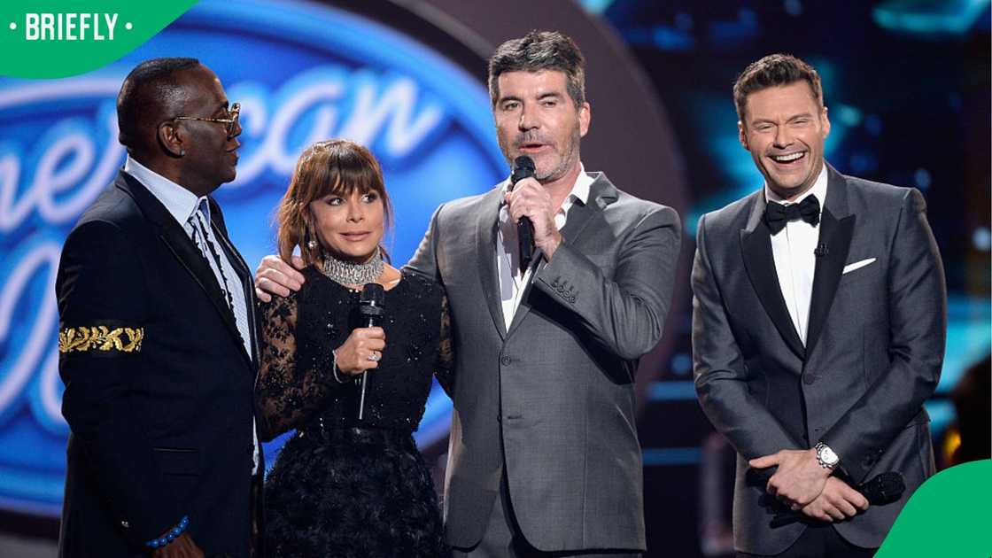 Randy Jackson, Paula Abdul, Simon Cowell, and Ryan Seacrest from American Idol.