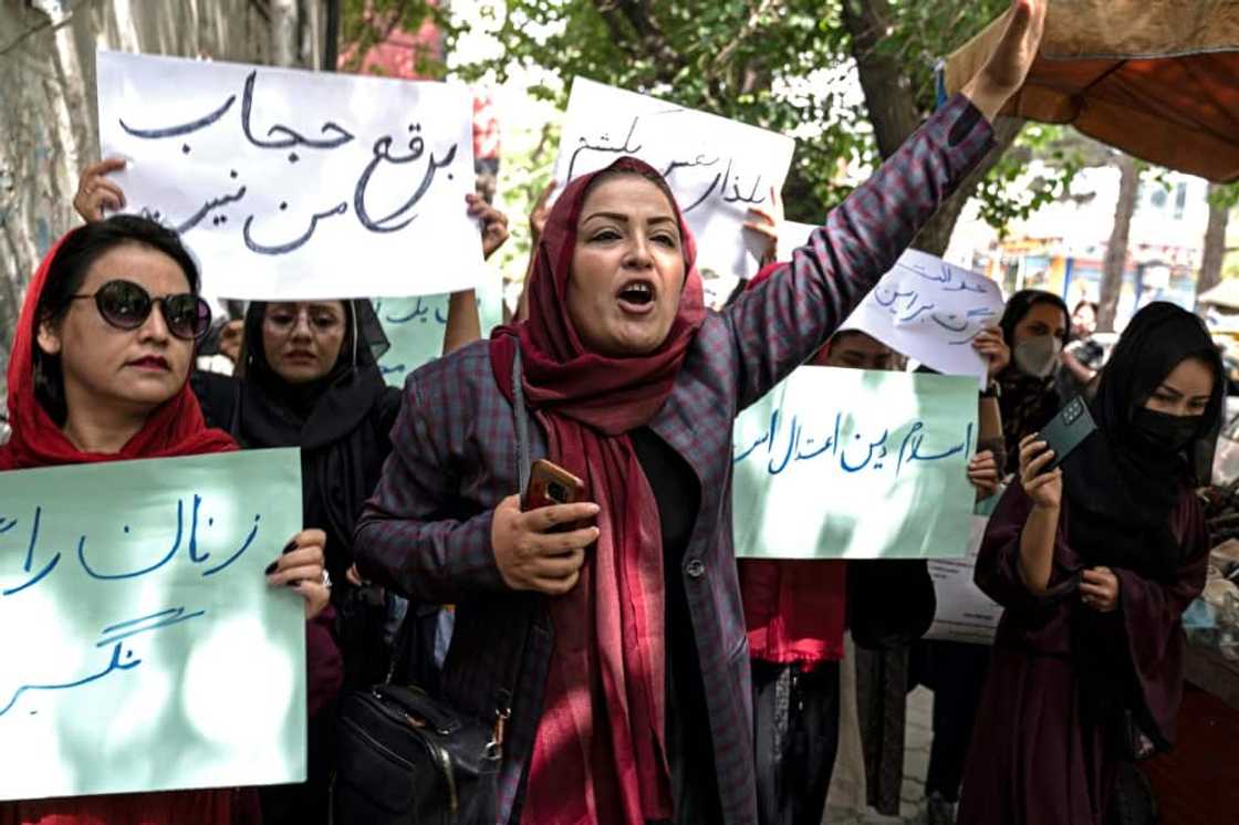 Small protests are also continuing in Afghanistan, after the Taliban returned to power in August 2021 Small protests are also continuing in Afghanistan, after the Taliban returned to power in August 2021