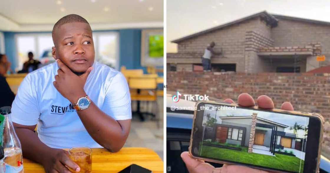 TikTok showing the construction progress of a suburban home TikTok showing the construction progress of a suburban home