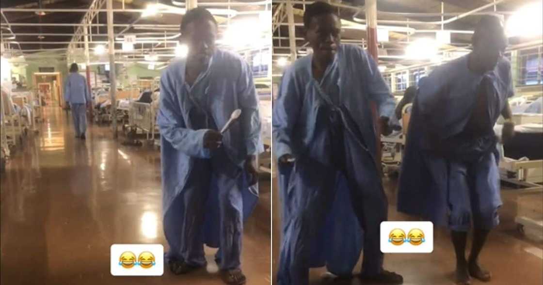 Patients dancing in Hospital with rapping in background Patients dancing in Hospital with rapping in background
