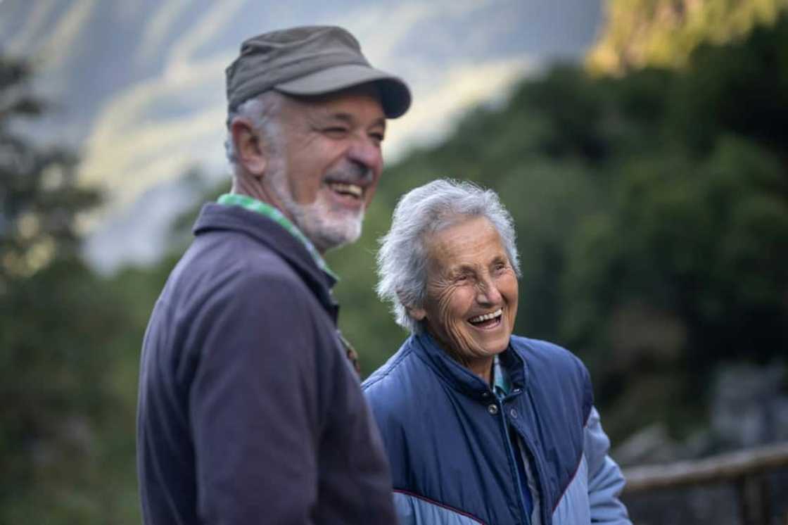 Romano Dado (l), a former local councillor, with fellow villager Bice Tonini