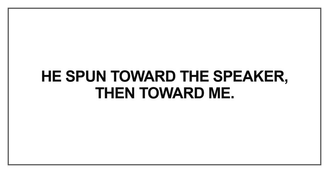 He spun toward the speaker He spun toward the speaker