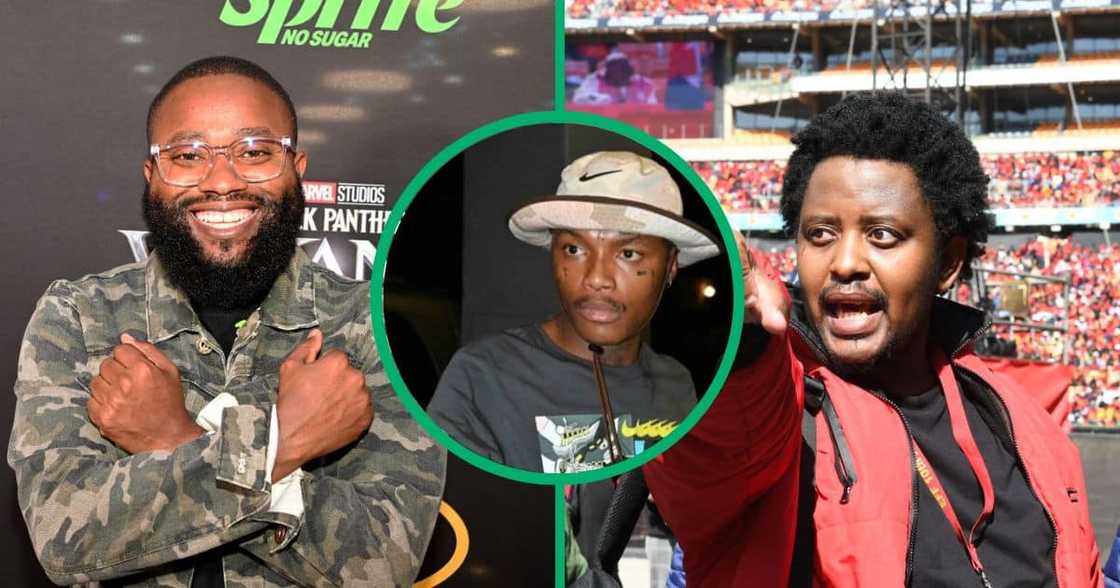 Eugene Khoza was dragged by Sinawo Tambo while defending Shebeshxt Eugene Khoza was dragged by Sinawo Tambo while defending Shebeshxt