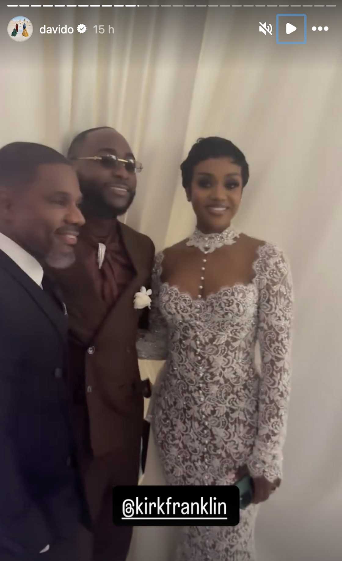 Davido shared videos from his wedding to Chioma Rowland